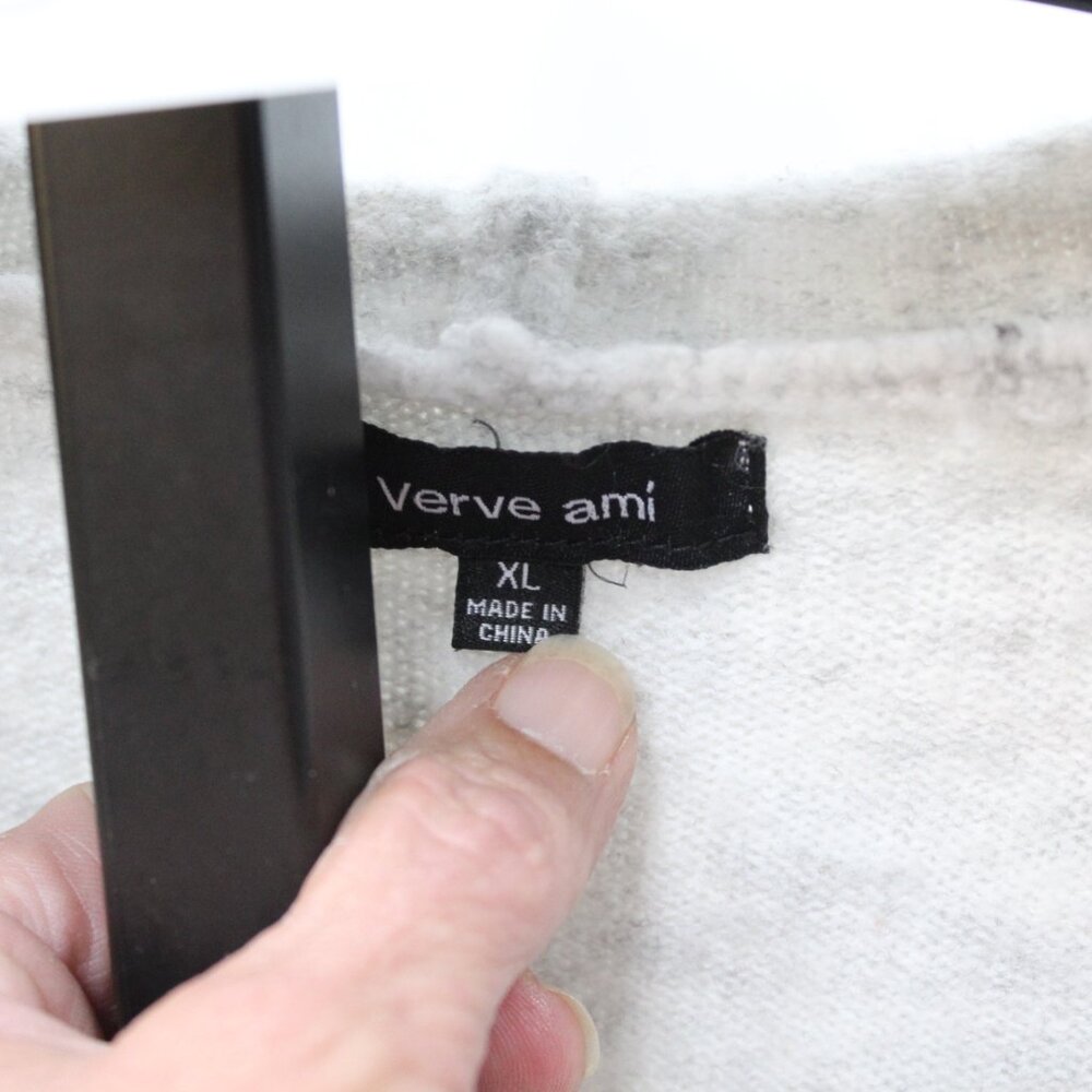 Verve Ami Ivory and Charcoal Diamond Pattern Cardigan - Picture 9 of 12